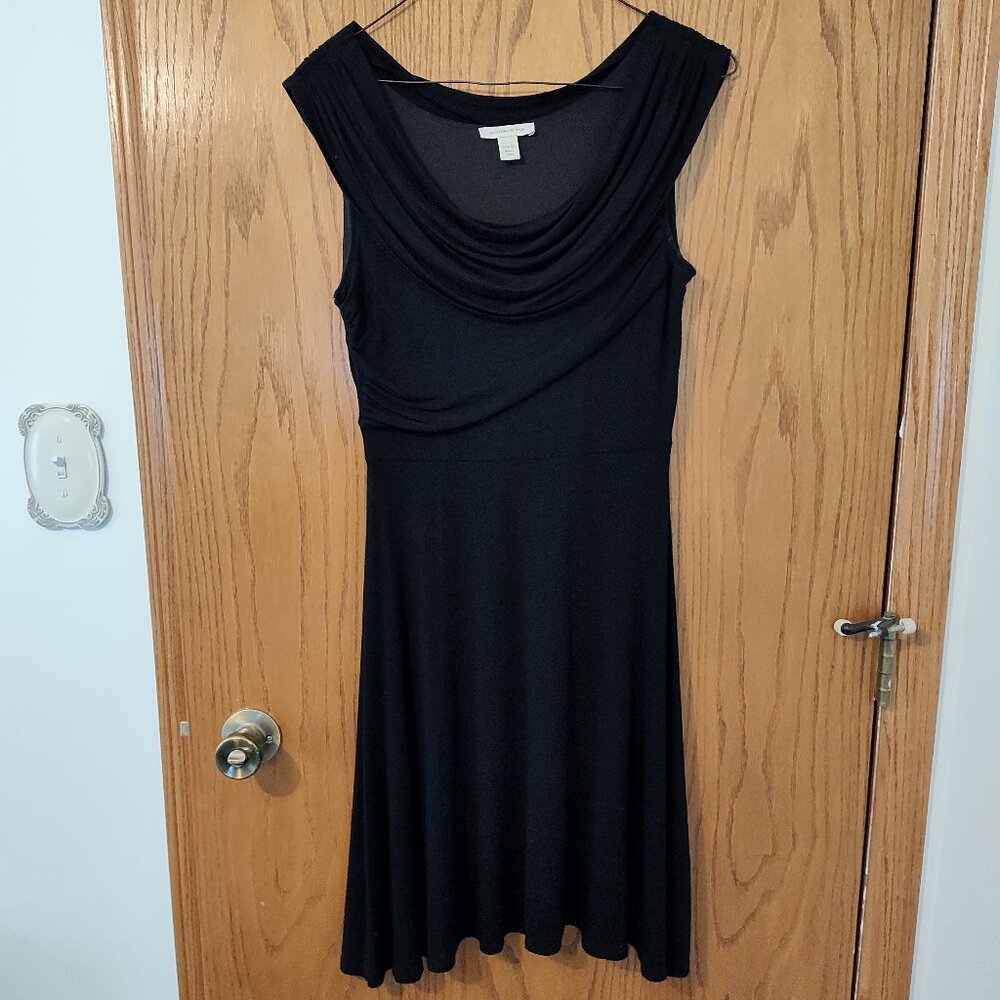 Boston Proper draped sleeveless black dress, Excellent used condition, sz. XS